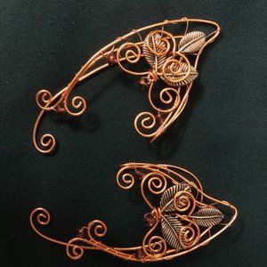 Handmade Fairy/Elven Green Leaf Ear Cuff, No Piercing